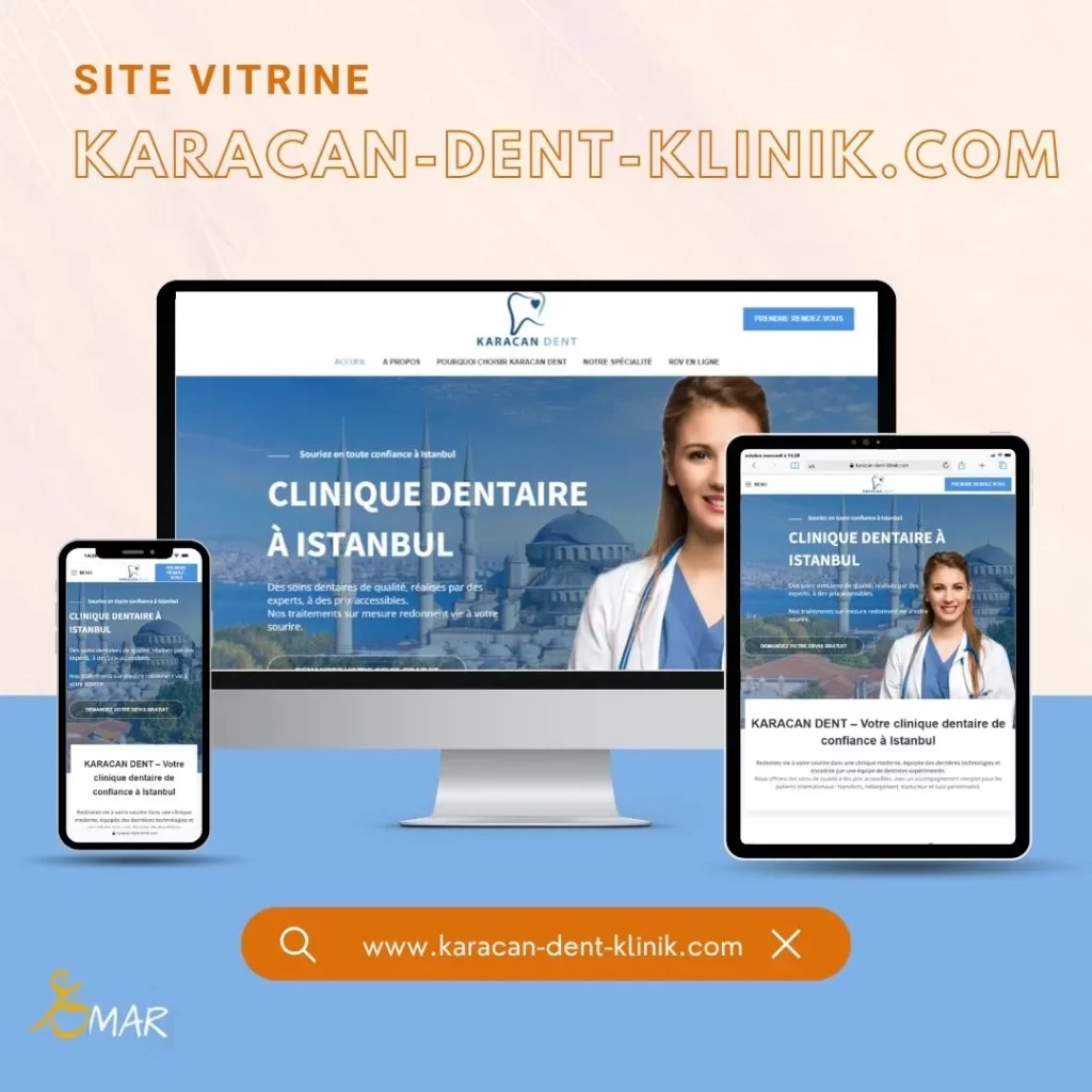 Site vitrine prise de rendez vous Cabinet dentaire en turquie en freelance